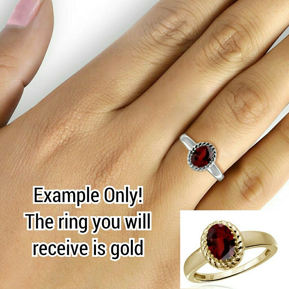 14k Gold Sterling JewelOnFire 1CT Garnet Ring - Picture 8 of 8